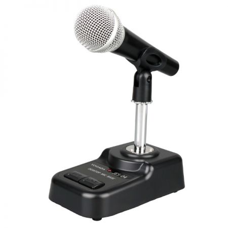 A stable and professional microphone stand ensures steady microphone usage.